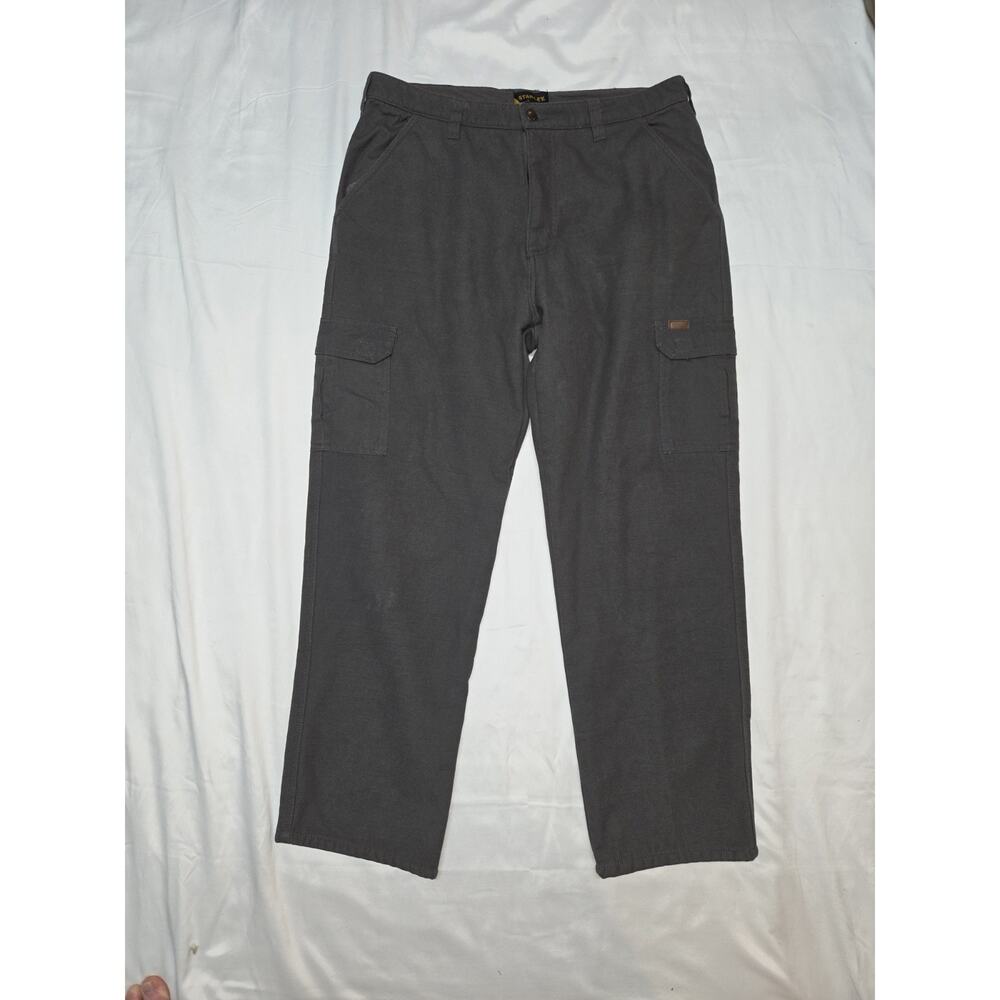 Stanley Men's Insulated Work Carpenter Pants 36x32 Fleece Lined Black